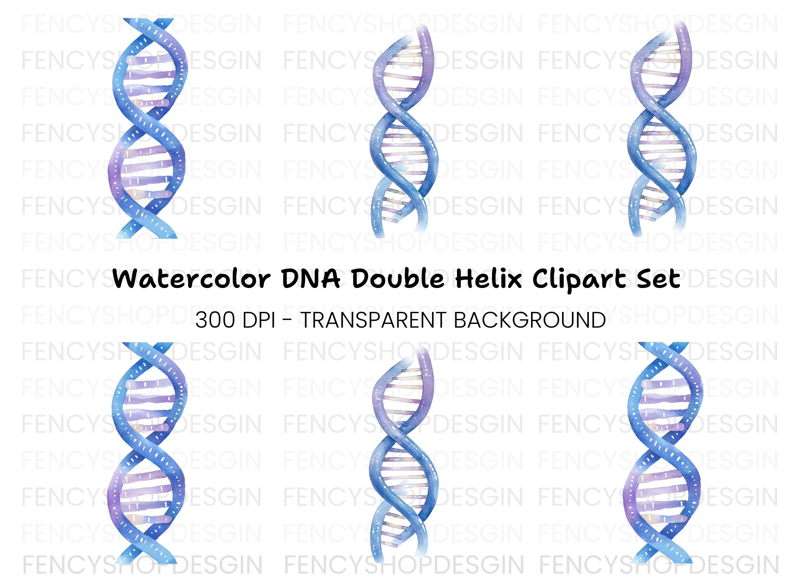 Abstract DNA Helix Clipart Bundle