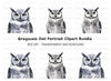 Majestic Horned Owl Clipart Bundle