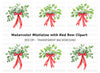 Mistletoe with Red Bow Clipart Bundle