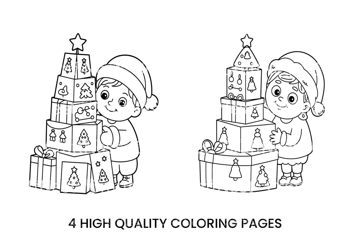 Christmas Gifts and Cards Coloring Books