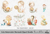 Cute Christmas Mermaids Clipart Bundle