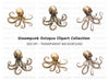 Steampunk Octopus Clipart Bundle