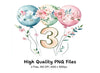 Number Balloons Clipart Bundle