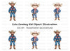 Cute Cowboy and Man Clipart Bundle