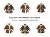 Winter Fur Coats Clipart Bundle