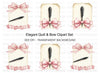 Elegant Quill and Pink Bow Clipart Bundle