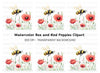 Bumblebee and Poppy Field Clipart Bundle