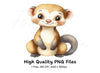 Cute Ferret Crafts Clipart Bundle for Kids