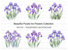 Elegant Purple Iris Flower Clipart Bundle