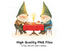 Romantic Gnome Couple Dinner Clipart Bundle