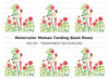 Elegant Woman with Roses Clipart Bundle