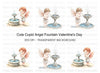 Cute Cupid with Fountain Clipart Bundle
