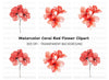 Vibrant Red Floral Clipart Bundle