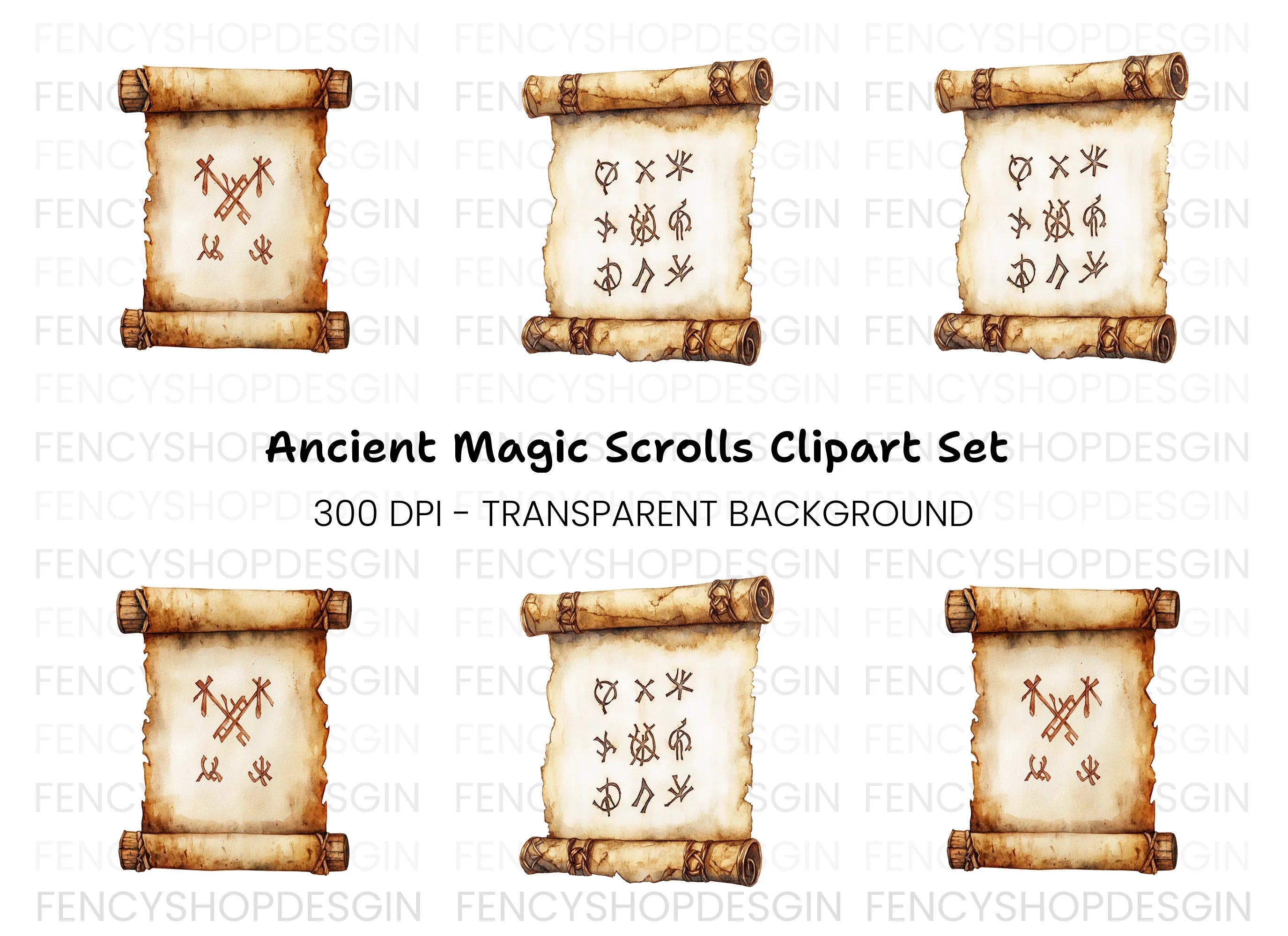 Ancient Mystical Symbols Clipart Bundle