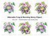 Cute Frogs and Morning Glories Clipart Bundle