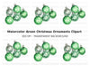 Green Christmas Ornaments Clipart Bundle