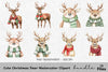Cute Christmas Deer Clipart Bundle
