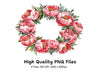 Vibrant Peony Wreath Clipart Bundle