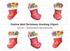 Christmas Stockings with Gifts Clipart Bundle