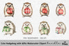 Cute Hedgehog with Gifts Clipart Bundle