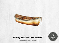 Fishing Boat Clipart Bundle for Lake Scenes - CraftNest - Digital Crafting and Art
