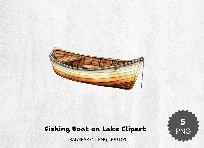 Fishing Boat Clipart Bundle for Lake Scenes - CraftNest - Digital Crafting and Art
