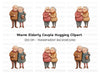 Happy Senior Couples Hugging Clipart Bundle