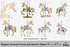 Elegant Carousel Horse and Unicorn Clipart Bundle