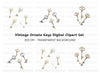 Vintage Keys Clipart Bundle