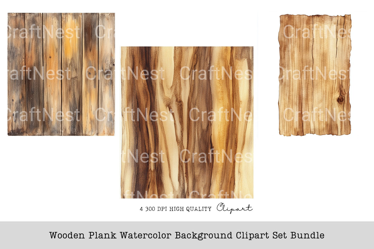 Wooden Plank Background Clipart Bundle