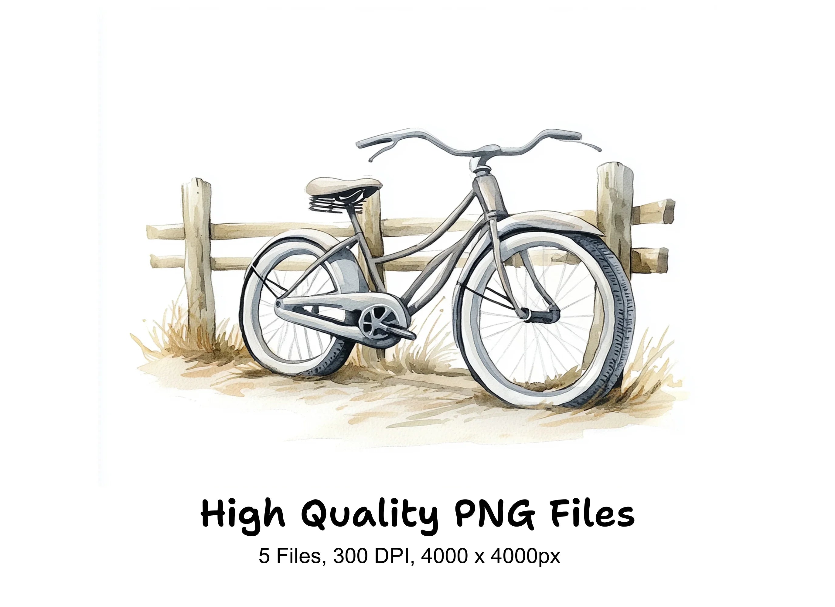 Vintage Bicycle Clipart Bundle