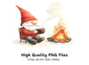 Cozy Campfire Gnomes Clipart Bundle