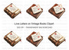 Love Letter on Old Book Clipart Bundle