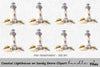 Coastal Lighthouse on Sandy Shore Clipart Bundle