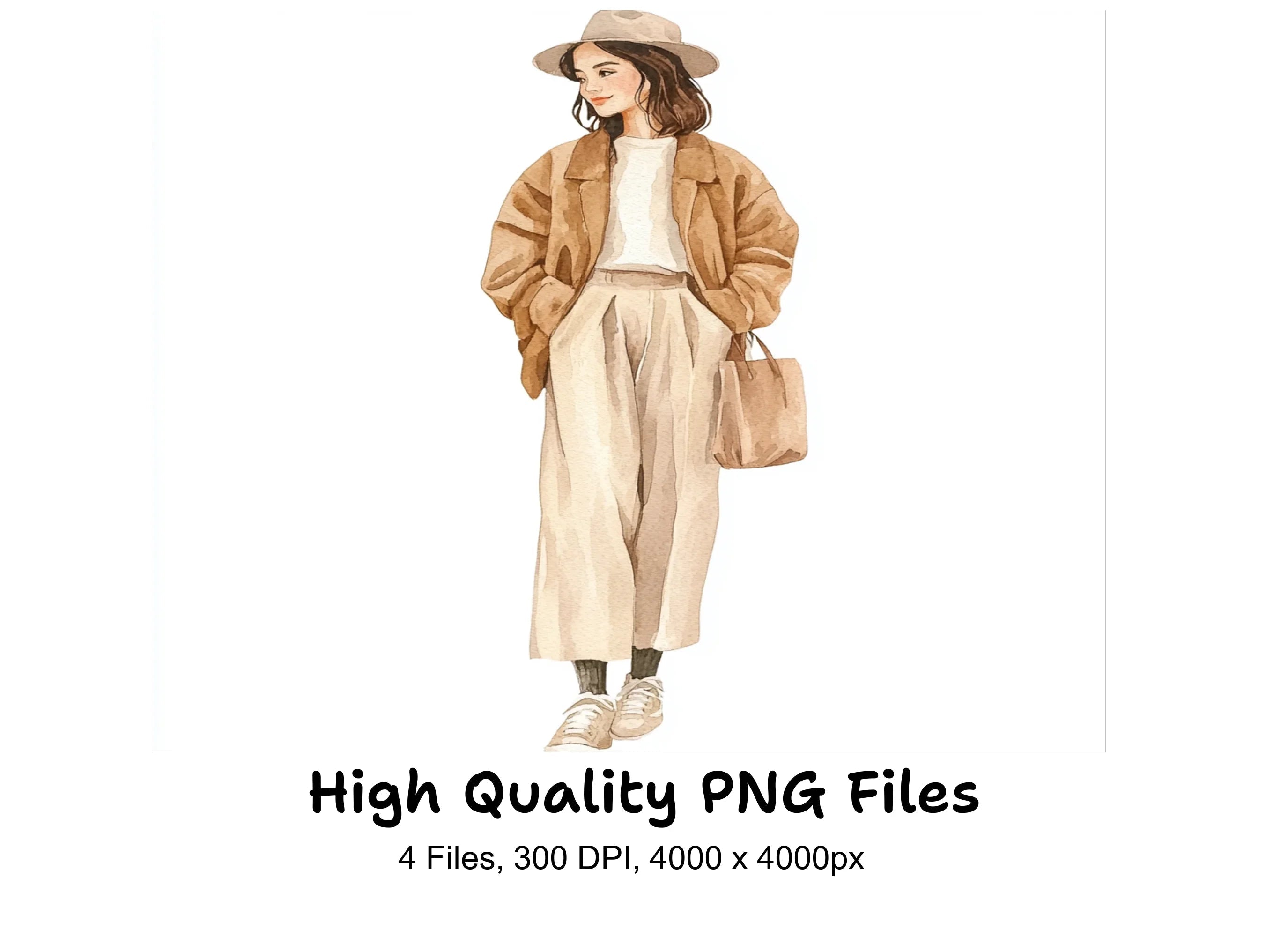 Stylish Autumn Fashion Girls Clipart Bundle