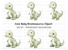 Charming Green Dinosaur Clipart Bundle