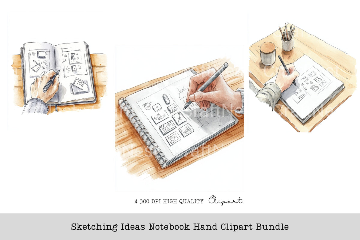 Sketching Ideas Notebook Hand Clipart Planner