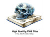 Skulls on Books Clipart Bundle