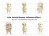 Cute Halloween Mummy Clipart Bundle