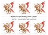 Adorable Cupid Riding Griffin Clipart Bundle