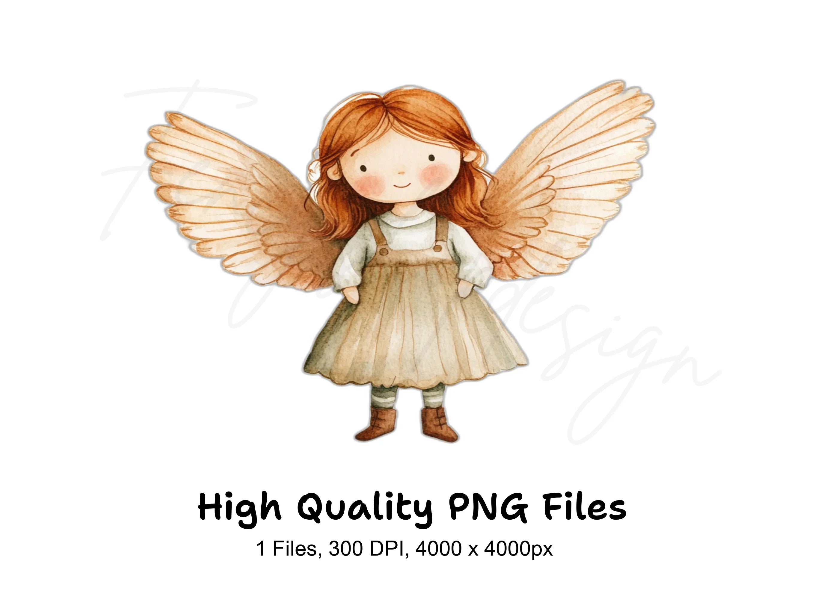 Cute Little Angel Girl Clipart Bundle