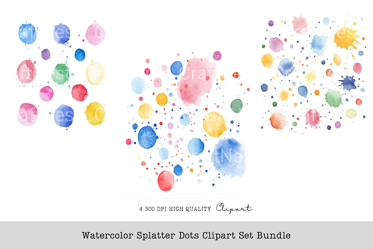 Splatter Dots Clipart Bundle