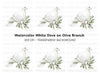 White Dove with Olive Branch Clipart Bundle