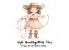 Cute Cowgirl Clipart Bundle