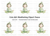 Cute Meditating Child Clipart Bundle