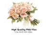Elegant Peach Rose Bouquets Clipart Bundle
