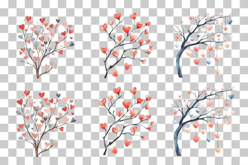 Heart Tree Clipart Bundle - CraftNest - Digital Crafting and Art