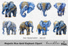 Majestic Blue Gold Elephant Clipart Bundle