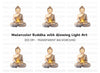 Meditating Buddha with Glowing Light Clipart Bundle