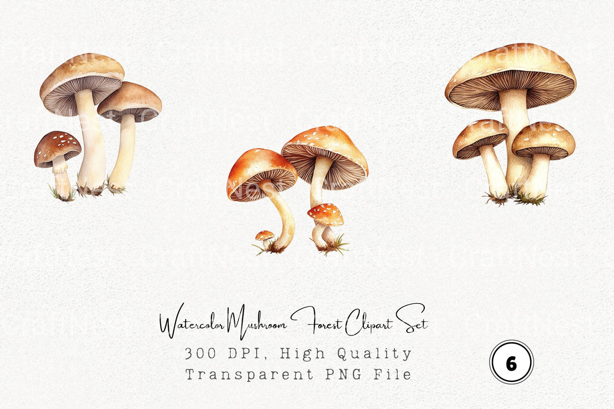 Mushroom Forest Clipart Bundle